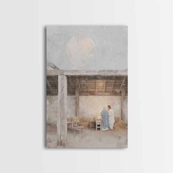 Sacred Arrival | Framed Canvas Print | Christian Wall Art | Christian Art Canvas | Christmas Art | Christian Christmas Art | Christian Deco