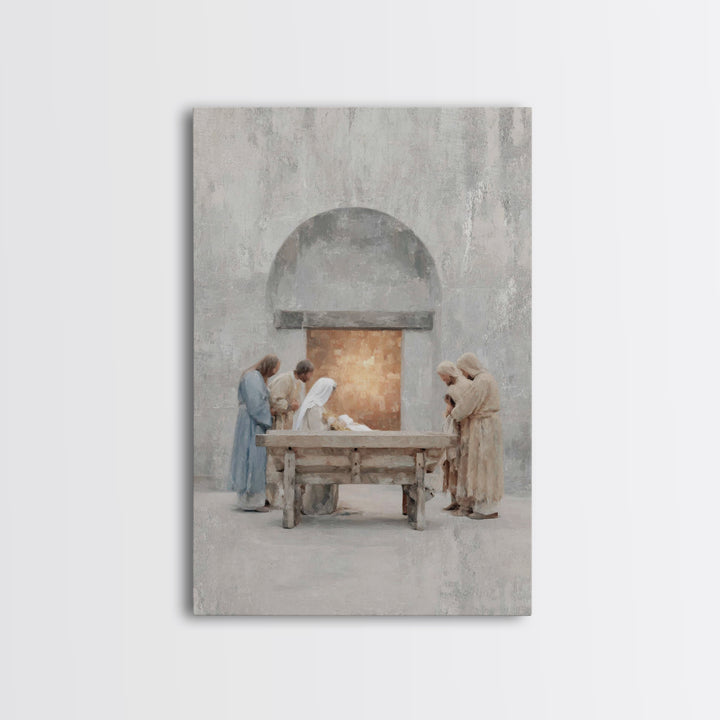 Humble Adoration, Framed Canvas Print, Christian Wall Art, Christian Art Canvas, Christmas Art, Christian Christmas Art, Christian Decorati