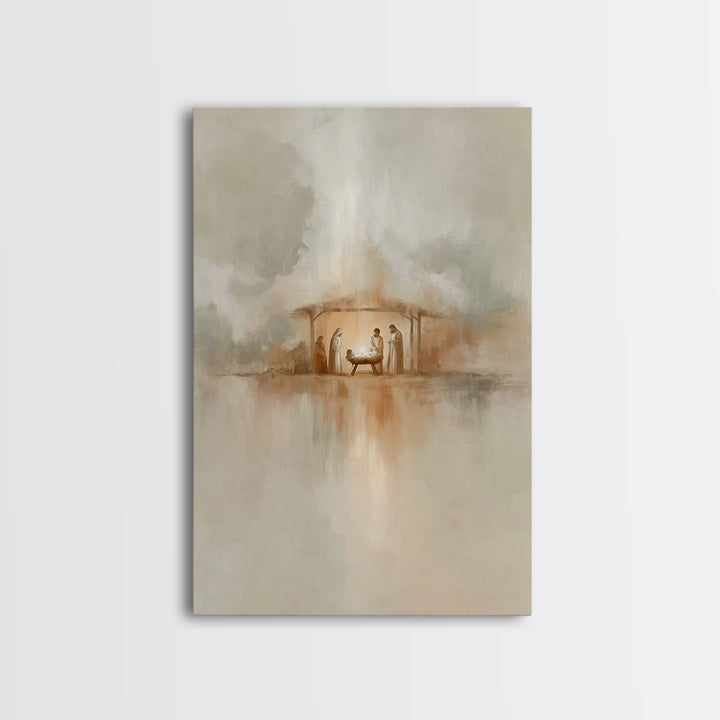 Radiant Manger Light – Framed Canvas Print – Christian Wall Art – Christian Art Canvas – Christmas Art – Christian Christmas Art – Christia
