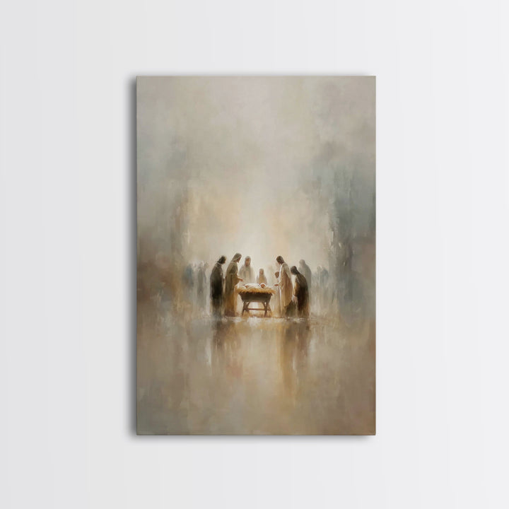 Sacred Gathering | Framed Canvas Print | Christian Wall Art | Christian Art Canvas | Christmas Art | Christian Christmas Art | Christian De