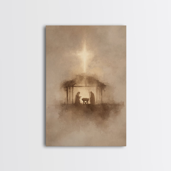 Guiding Star Peace | Framed Canvas Print | Christian Wall Art | Christian Art Canvas | Christmas Art | Christian Christmas Art | Christian