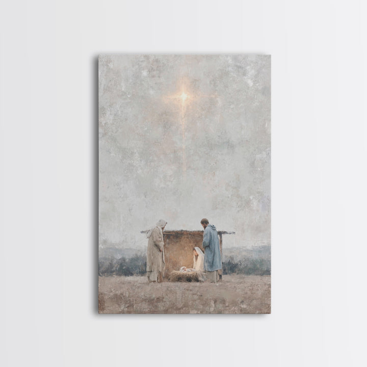 Quiet Bethlehem Night – Framed Canvas Print – Christian Wall Art – Christian Art Canvas – Christmas Art – Christian Christmas Art – Christi