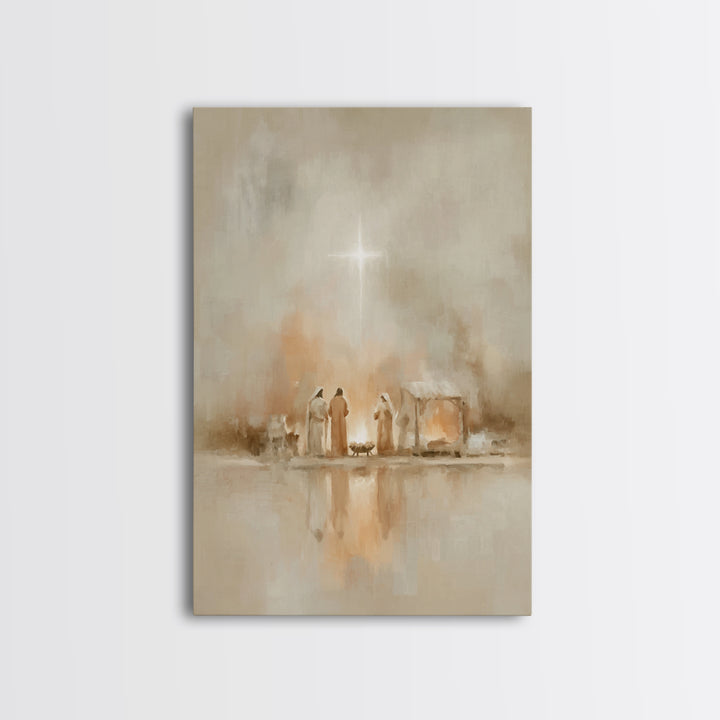The Guiding Star – Framed Canvas Print – Christian Wall Art – Christian Art Canvas – Jesus Painting – Christian Christmas Art – Christmas W
