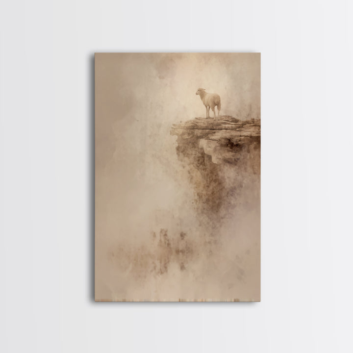 Shepherd’s Solace | Framed Canvas Print | Christian Wall Art | Christian Art Canvas | Pastoral Scenery | Christian Decor | Subtle Christian