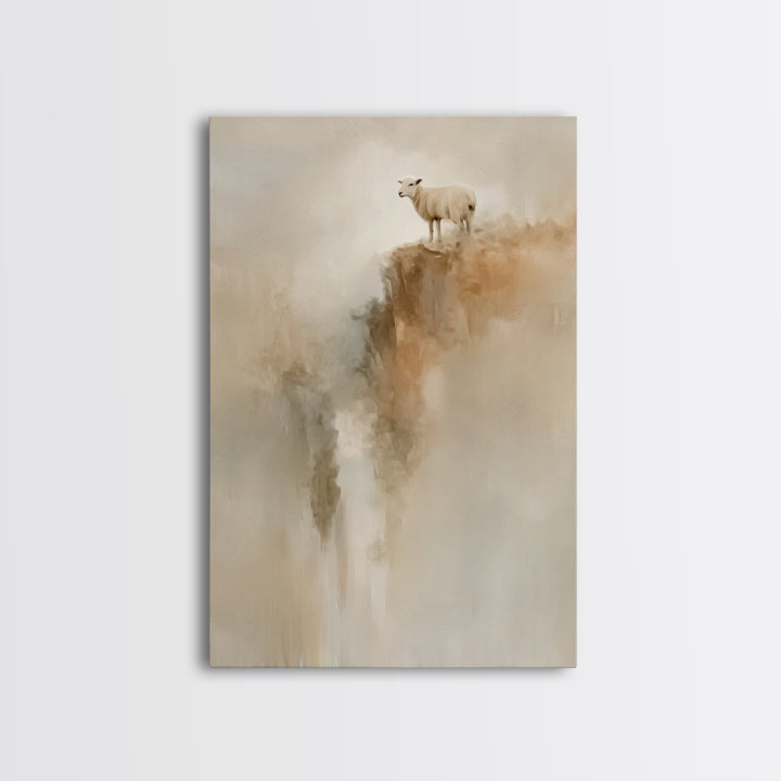Cliffside Hope | Framed Canvas Print | Christian Wall Art | Christian Art Canvas | Subtle Christian Art | Christian Decor | Pastoral Scener