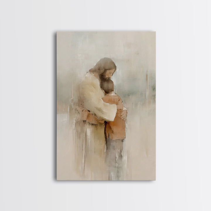 Everlasting Embrace – Framed Canvas Print – Christian Wall Art – Christian Art Canvas – Jesus Painting – Christian Art Print – Subtle Chris