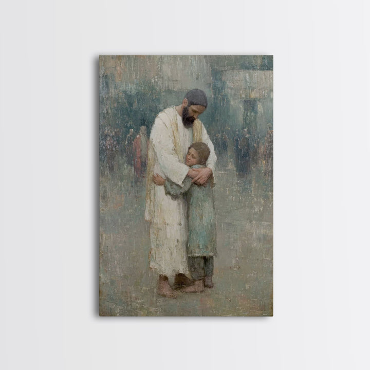 Child Of Grace, Framed Canvas Print, Christian Wall Art, Christian Art Canvas, Jesus Painting, Christian Art Work, Modern Christian Paintin