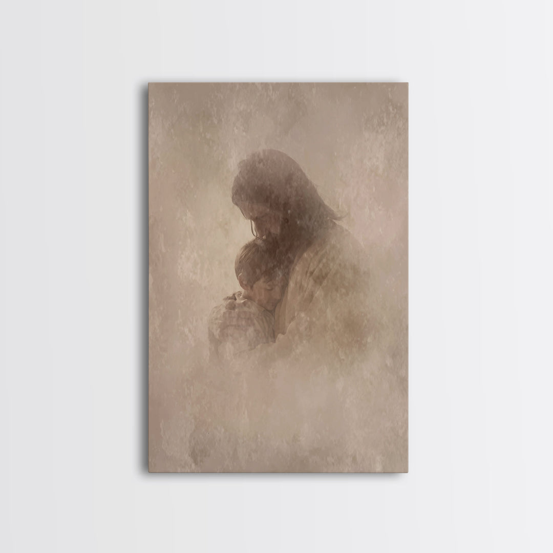 Shelter Of Peace – Framed Canvas Print – Christian Wall Art – Christian Art Canvas – Christian Art Work – Minimalist Christian Art – Christ