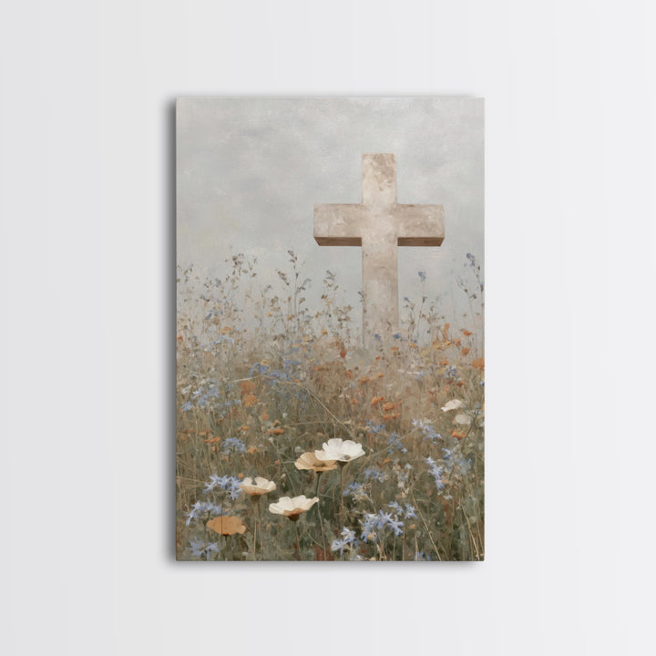 Garden Of Hope – Framed Canvas Print – Christian Wall Art – Christian Art Canvas – Christian Art Work – Christian Decor – Minimalist Christ