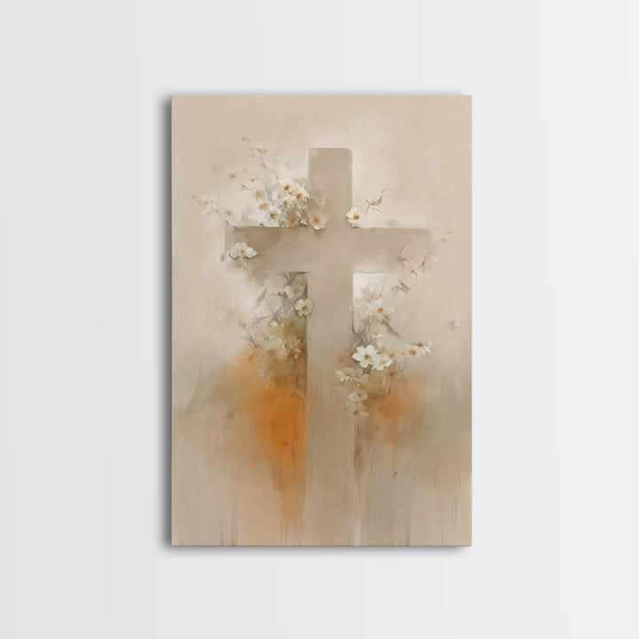 Cross Of Renewal, Framed Canvas Print, Christian Wall Art, Christian Art Canvas, Christian Paintings, Christian Art Work, Christian Decor