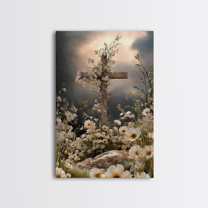 Blossoms Of Grace - Framed Canvas Print - Christian Wall Art - Christian Art Canvas - Jesus Painting - Christian Decor - Christian Gift