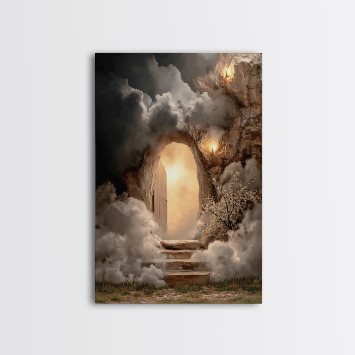 Risen Radiance - Framed Canvas Print - Christian Wall Art - Abstract Christian Art - Christian Art Canvas - Modern Christian Art - Christia