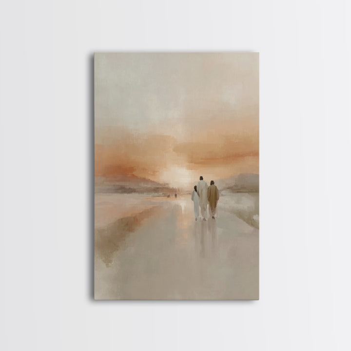Sacred Sunset Road – Framed Canvas Print – Christian Wall Art – Christian Art Canvas – Jesus Painting – Modern Christian Art – Christian Ch