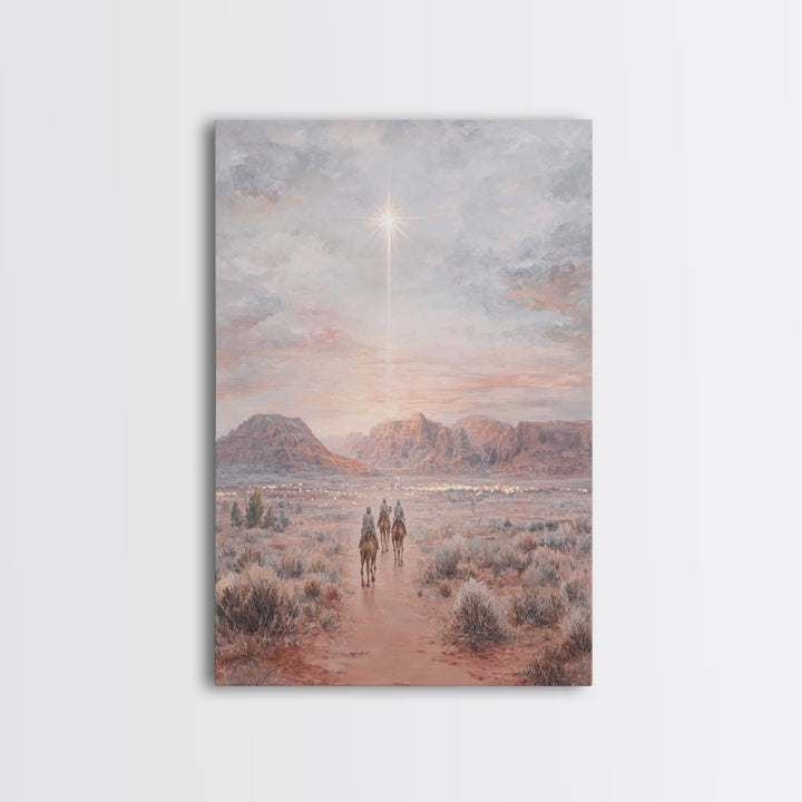 Desert Star Path | Framed Canvas Print | Christian Art Canvas | Christian Wall Art | Christmas Art Work | Christian Christmas Art | Christi