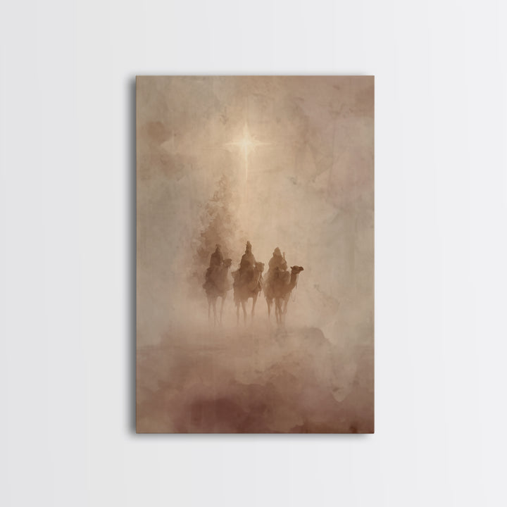 Three Kings Rising – Framed Canvas Print – Christian Christmas Art – Christian Art Canvas – Christmas Wall Art – Christian Wall Art – Chris