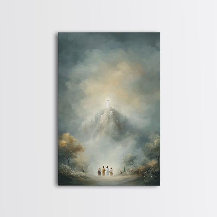 Mountain Glory Light, Framed Canvas Print, Christian Wall Art, Christian Art Canvas, Jesus Painting, Modern Christian Art, Christian Gift I