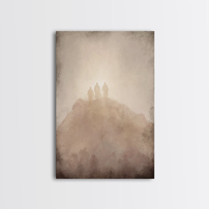 Sacred Summit Vision | Framed Canvas Print | Christian Wall Art | Jesus Painting | Christian Art Canvas | Modern Christian Art | Christian