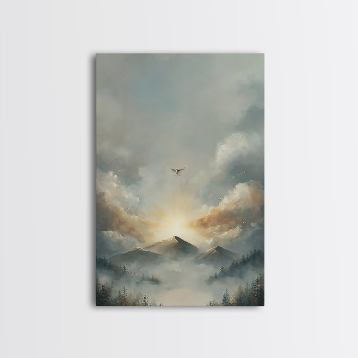 Dawn of Hope – Framed Canvas Print – Christian Wall Art – Christian Art Canvas – Christian Art Print – Subtle Christian Paintings – Modern