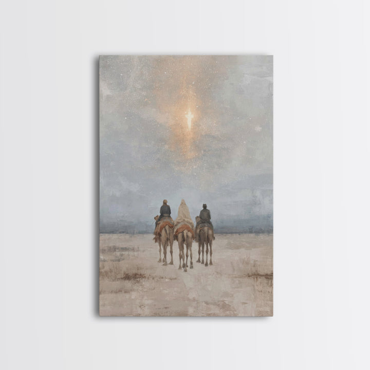 Cross of Light – Framed Canvas Print – Christian Wall Art – Christian Christmas Art – Jesus Painting – Christian Art Canvas