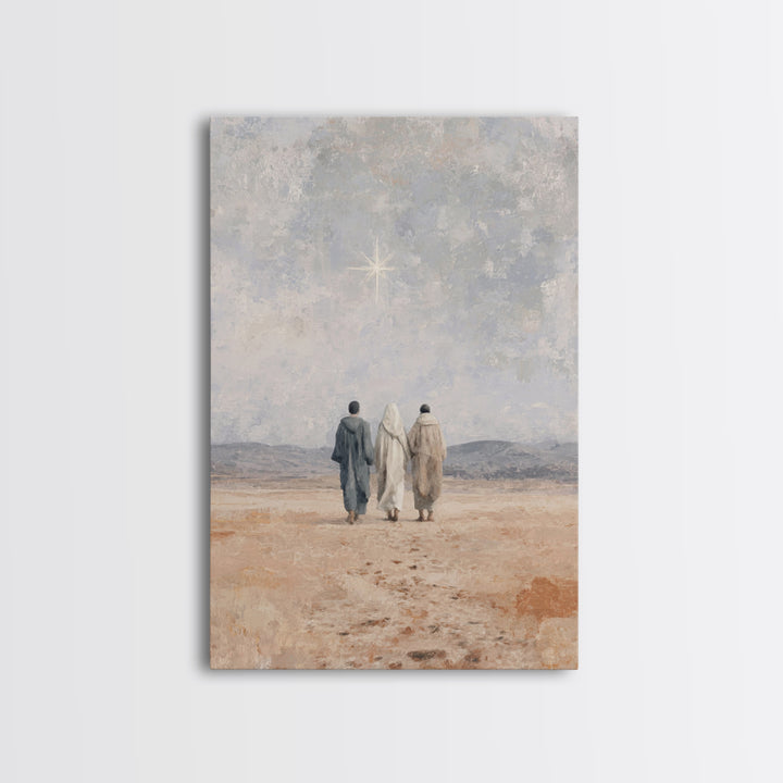 Guiding Star – Framed Canvas Print – Jesus Painting – Christian Christmas Art – Christian Art Canvas – Christian Wall Art – Christmas Art