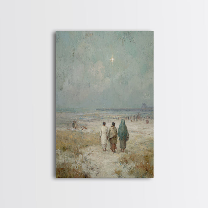 Pilgrims Of Hope – Framed Canvas Print – Christmas Art – Christian Wall Art – Jesus Painting – Christian Art Canvas – Christian Christmas A