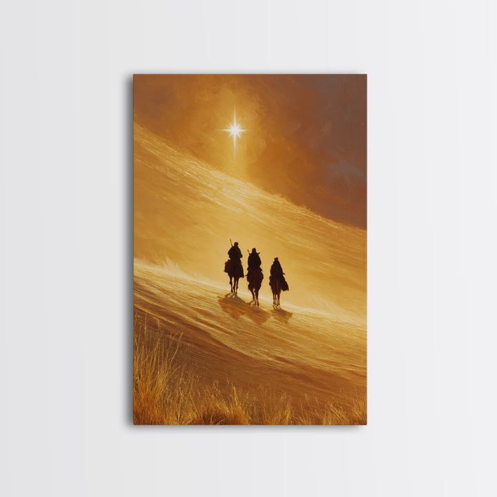 Radiant Dunes – Framed Canvas Print – Christian Art Canvas – Christian Christmas Art – Christian Wall Art – Christmas Art – Jesus Painting
