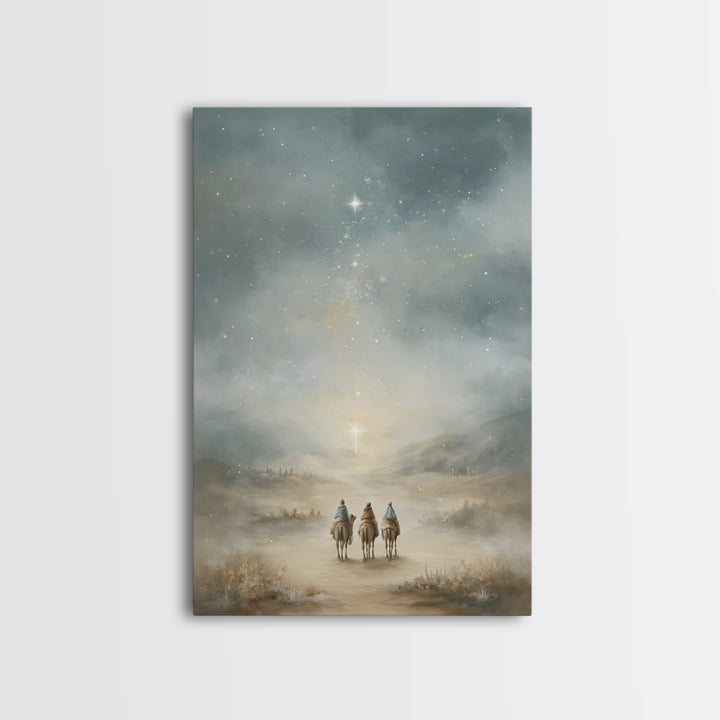 Heavenly Road – Framed Canvas Print – Christian Christmas Art – Christian Art Canvas – Christian Wall Art – Christmas Art – Jesus Painting