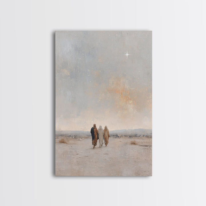 Starborn Path – Framed Canvas Print – Christian Wall Art – Jesus Painting – Christian Christmas Art – Christian Art Canvas – Christmas Art