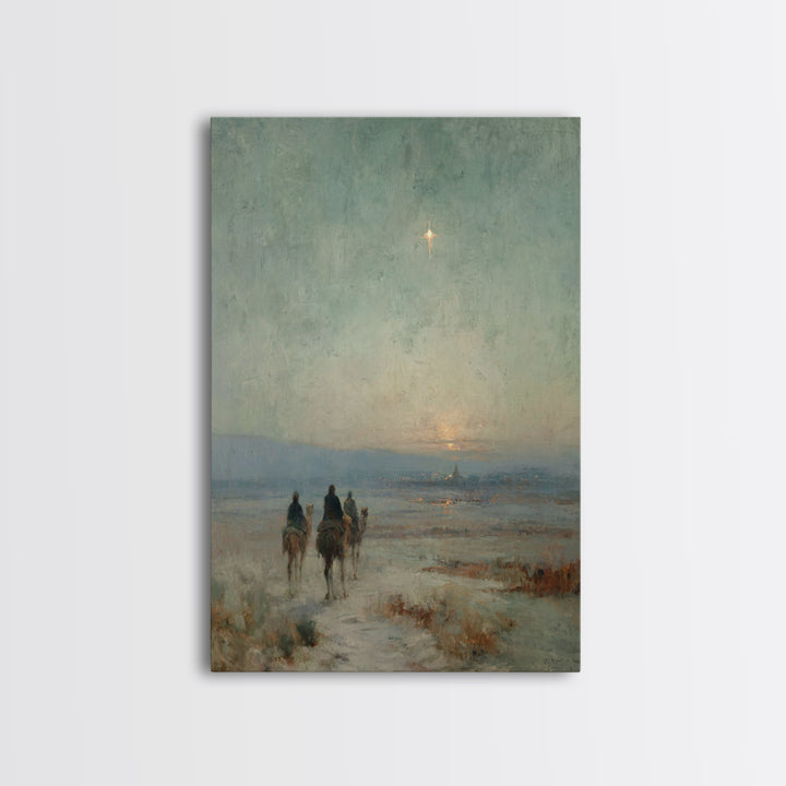 Star of Bethlehem – Framed Canvas Print – Christian Art Canvas – Christian Wall Art – Christmas Art – Jesus Painting – Christian Christmas