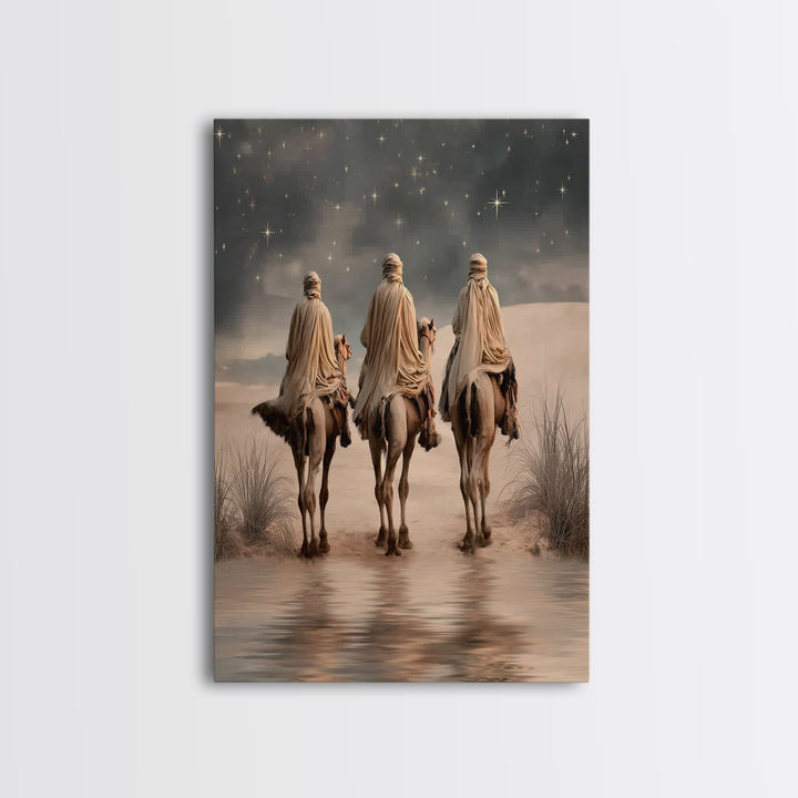 Three Kings Light – Framed Canvas Print – Christian Wall Art – Christmas Art – Christian Art Canvas – Christian Christmas Art – Christian D