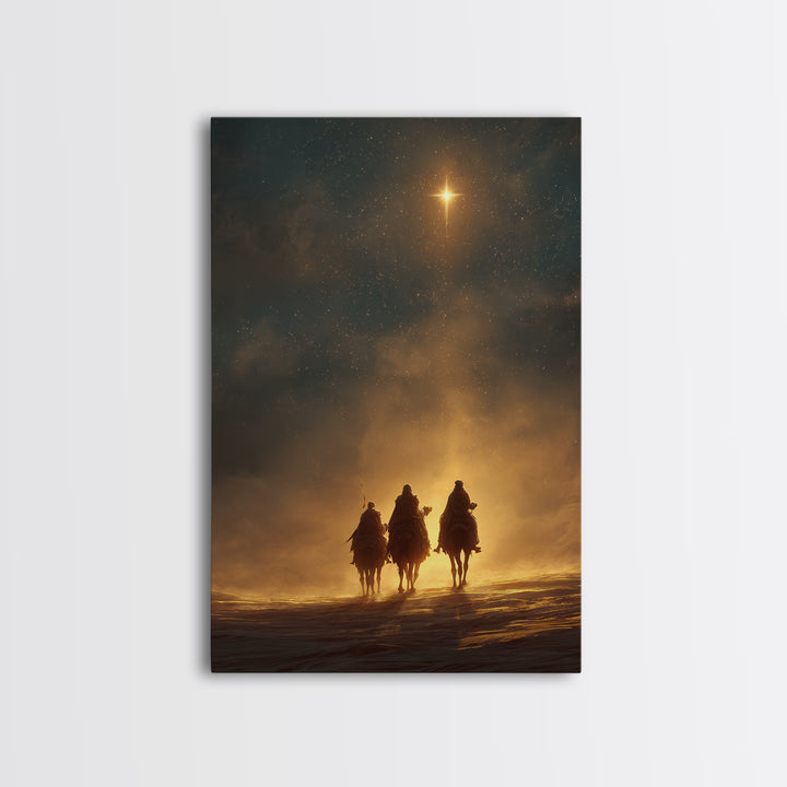 Star of Bethlehem – Framed Canvas Print – Christian Art Canvas – Christian Wall Art – Christmas Art – Christian Christmas Decor – Christian