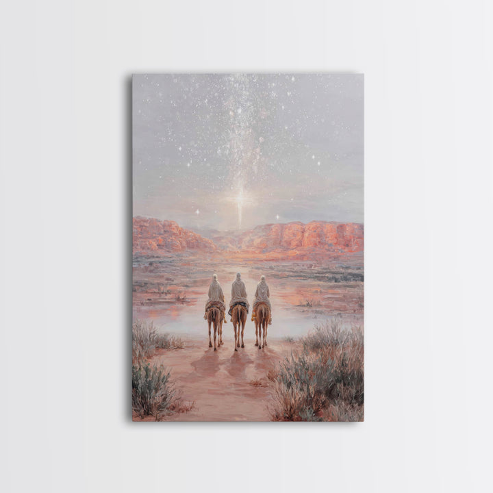 Radiant Night Star – Framed Canvas Print – Christian Christmas Art – Christian Wall Art – Christian Art Canvas – Christmas Art – Christian