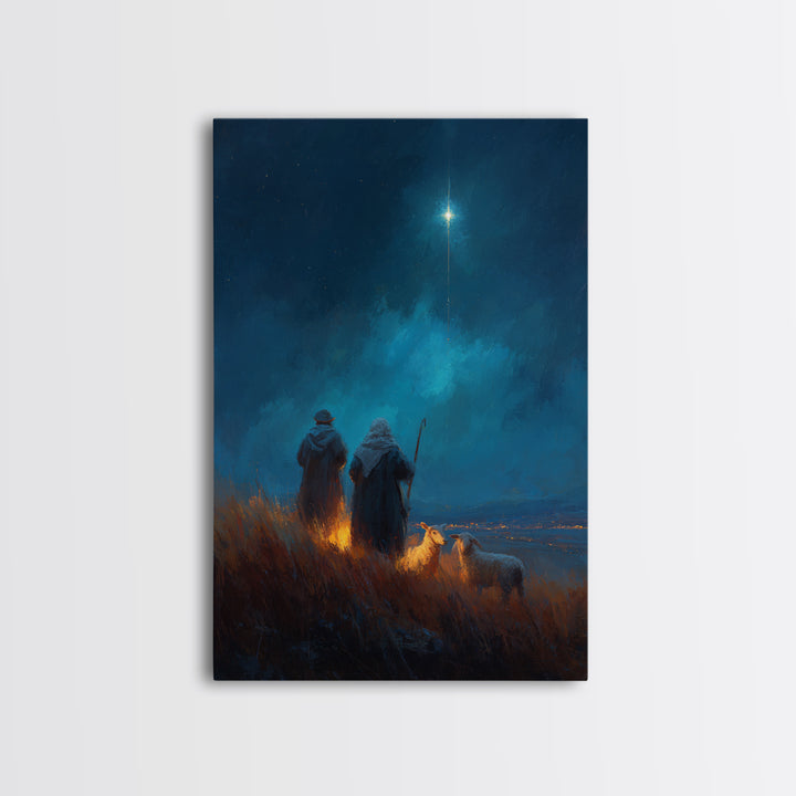 Shepherds’ Wonder – Framed Canvas Print – Christian Wall Art – Christian Art – Christmas Art – Christian Art Canvas – Christian Christmas A