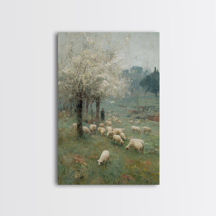 Grace In Bloom | Framed Canvas Print | Christian Art Canvas | Christian Wall Art | Jesus Painting | Christian Christmas Art