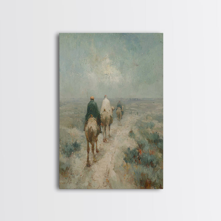 Ancient Kings Path, Framed Canvas Print, Christian Christmas Art, Christian Art Canvas, Christmas Wall Art, Vintage Christmas Art