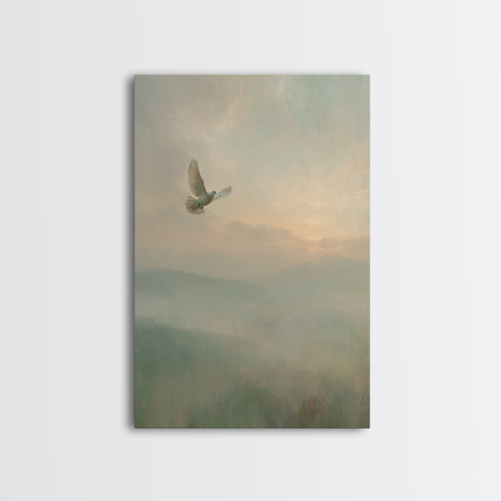 Gentle Flight – Framed Canvas Print – Christian Wall Art – Christian Art Canvas – Christian Art Print – Subtle Christian Art – Minimalist C