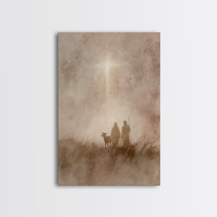 Shepherds At Dawn – Framed Canvas Print – Christian Art Canvas – Christian Christmas Art – Christian Art – Christian Wall Art – Christmas A