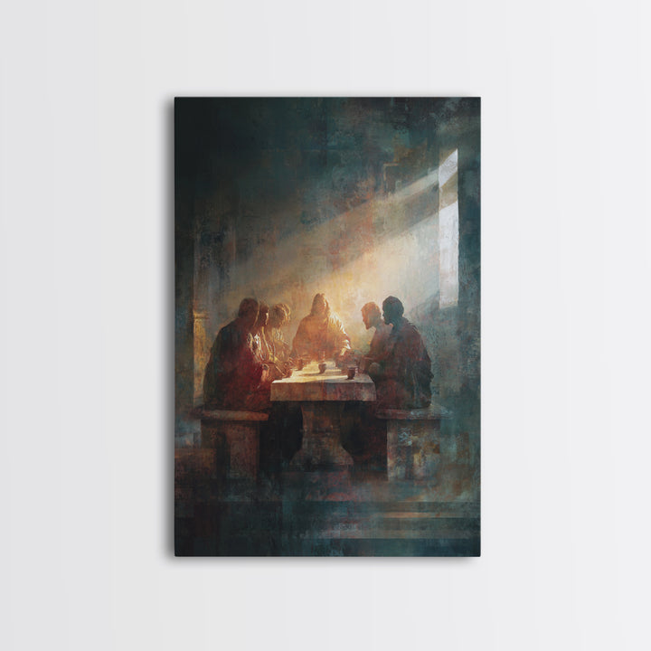 Divine Light Gathering – Framed Canvas Print – Christian Art Canvas – Christian Wall Art – Moody Christian Art – Jesus Painting – Christian