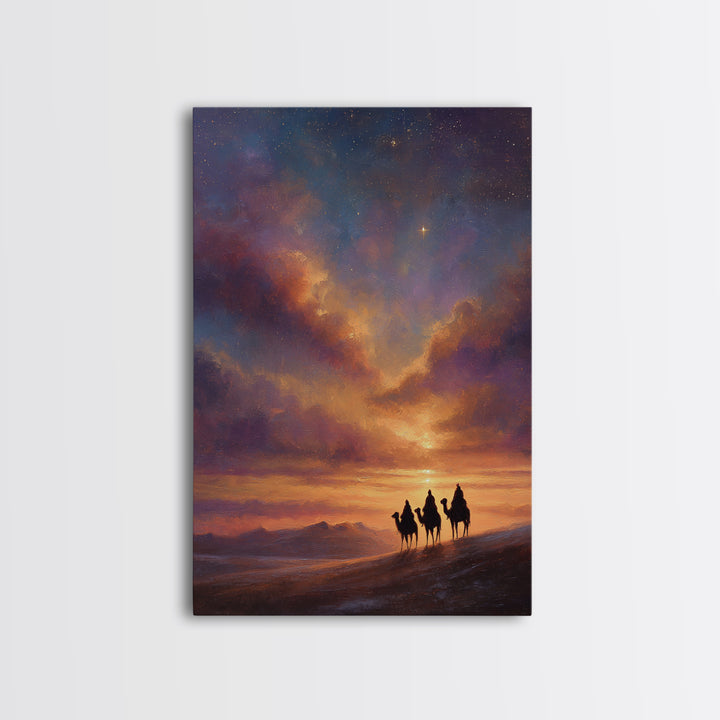 The Guiding Star – Framed Canvas Print – Christian Wall Art – Christian Art Canvas – Christmas Art – Christian Christmas Art