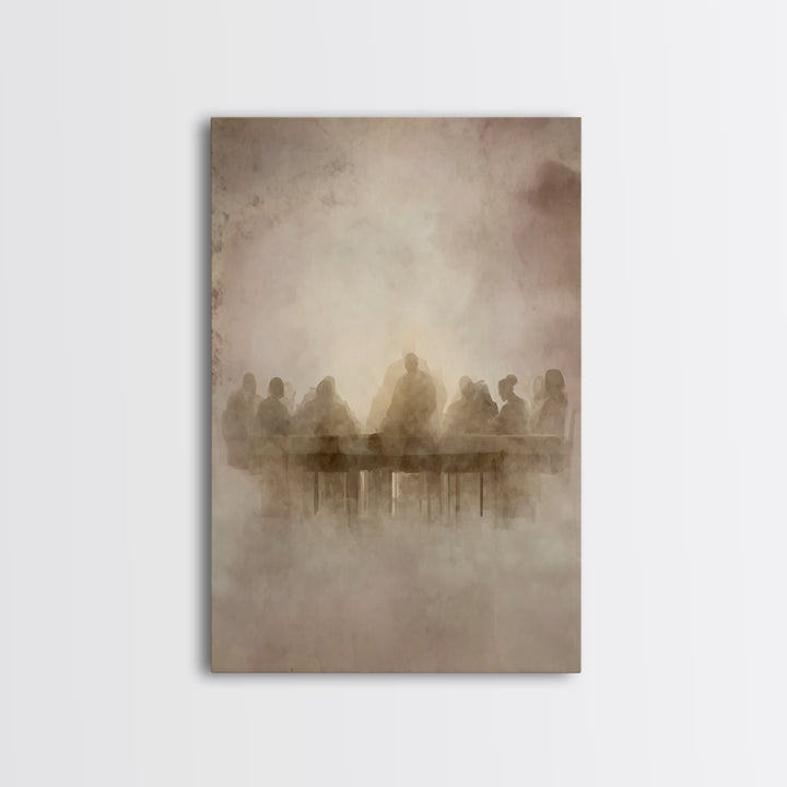 Heavenly Feast Dawn – Framed Canvas Print – Christian Art Canvas – Christian Wall Art – White Christmas Art – Christian Christmas Decor – J