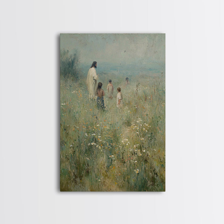 Meadow Of Joy – Framed Canvas Print – Christian Wall Art – Christian Art Canvas – Vintage Christian Art – Christian Gift – Christian Painti