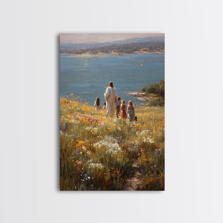 Garden Of Peace – Framed Canvas Print – Christian Painting – Christian Wall Art – Jesus Art Print – Christian Art Canvas – Christian Christ