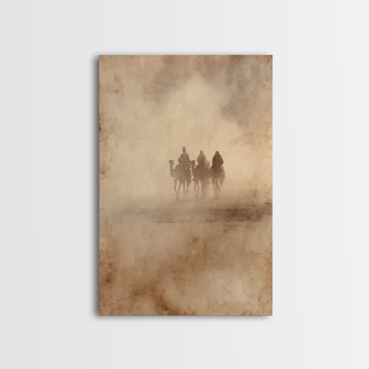Three Kings Journey | Framed Canvas Print | Christian Wall Art | Christmas Art | Christian Christmas Art | Christian Art Canvas | Christian