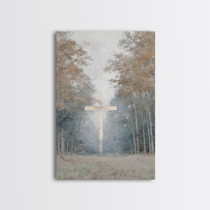Stillness Of The Cross – Framed Canvas Print – Christian Painting – Christian Art Canvas – Christian Wall Art – Subtle Christian Art – Chri