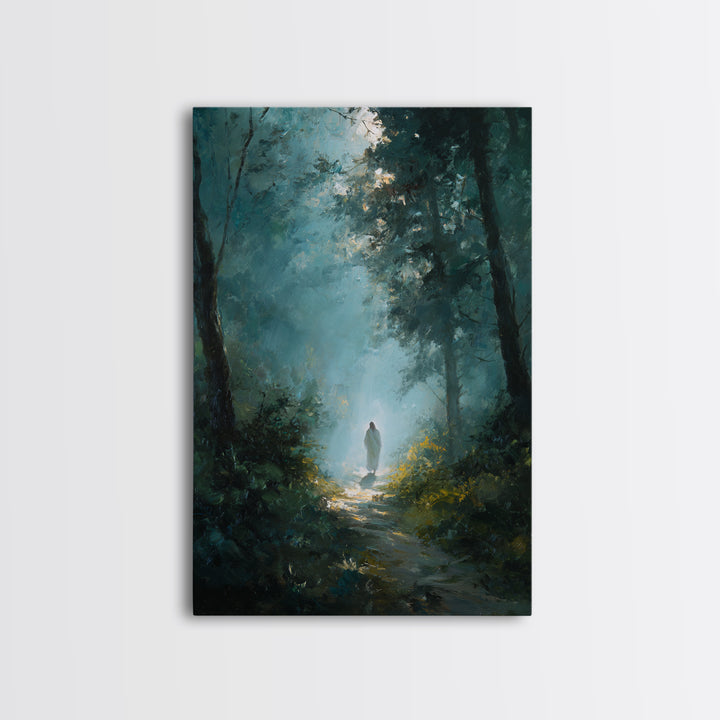 Path Of Light – Framed Canvas Print – Christian Wall Art – Jesus Painting – Christian Art Canvas – Moody Christian Art – Large Christian Pa