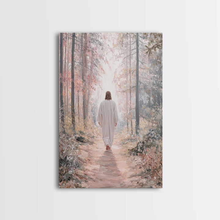 Hallowed Path – Framed Canvas Print – Jesus Painting – Christian Wall Art – Christian Art Canvas – Subtle Christian Art – Moody Christian A