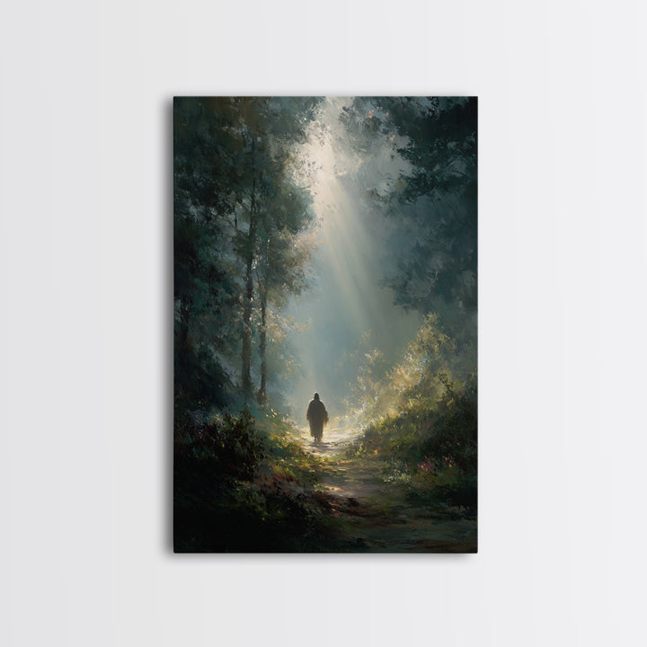 Dawn Of Peace – Framed Canvas Print – Christian Art Canvas – Christian Wall Art – Jesus Painting – Modern Christian Painting – Moody Christ
