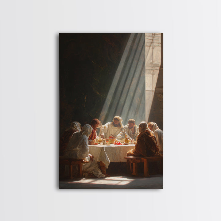 Light Of Communion – Framed Canvas Print – Christian Wall Art – Jesus Painting – Christian Art Canvas – Vintage Christian Art – Large Chris