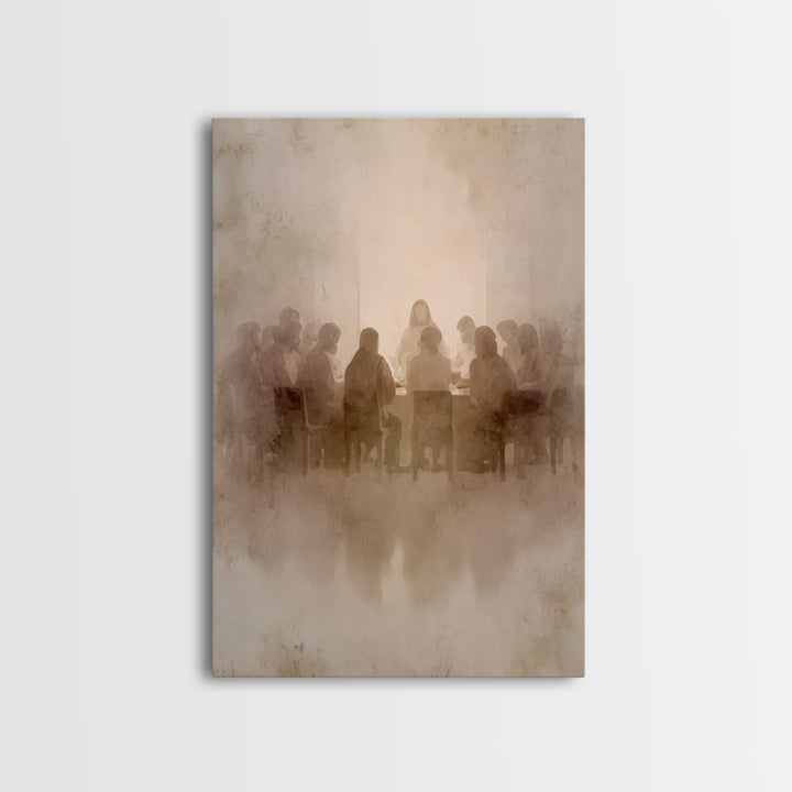 Sacred Gathering – Framed Canvas Print – Christian Art Canvas – Christian Wall Art – Jesus Painting – Minimalist Christian Art – Subtle Chr