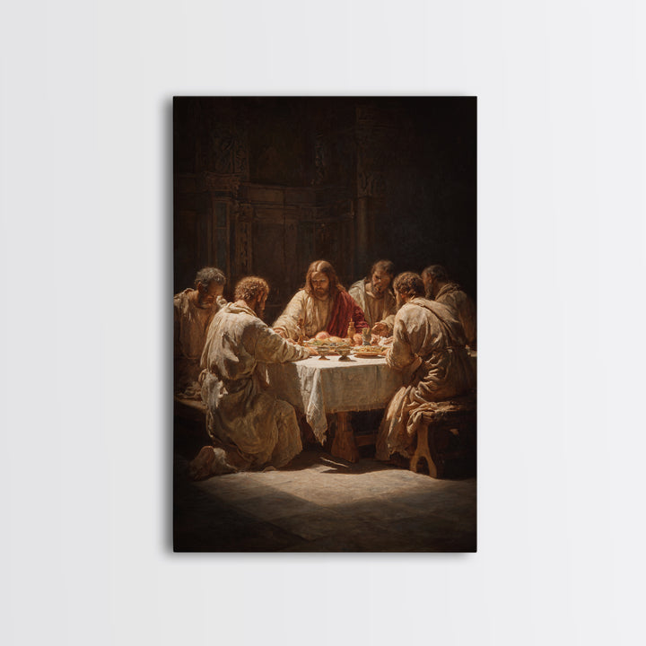 Bread Of Mercy – Framed Canvas Print – Christian Art Canvas – Vintage Jesus Painting – Christian Wall Art – Christian Art Print – Moody Chr